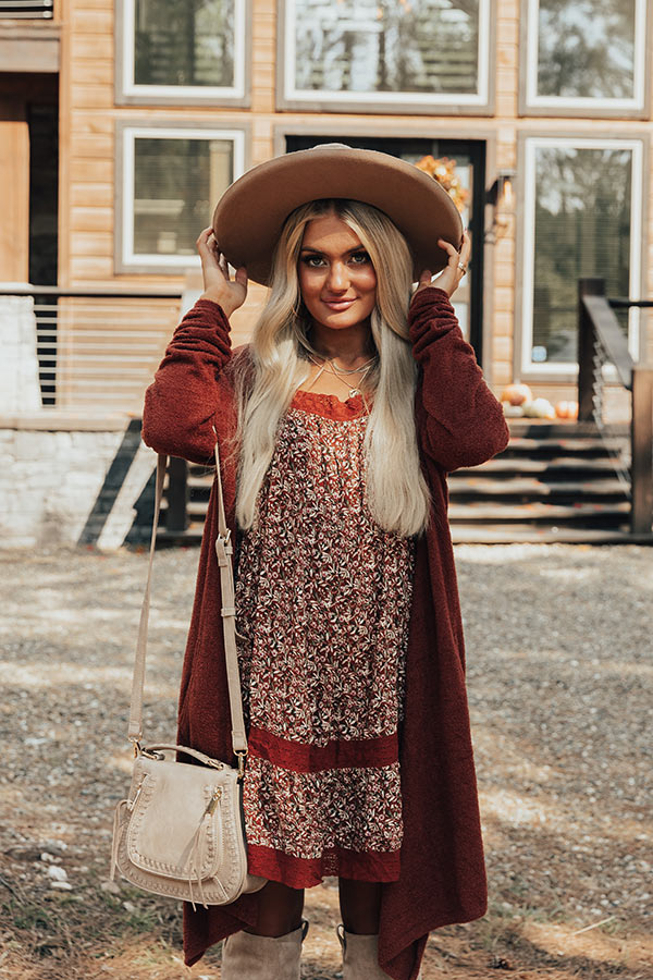Can't Get Enough Cuddles Cardigan In Rust