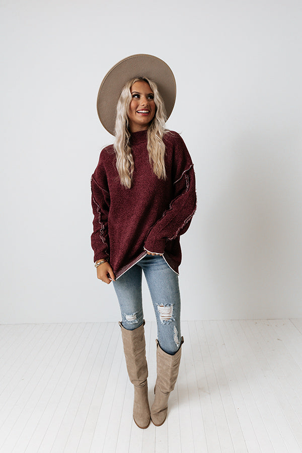 Maroon shop chenille sweater