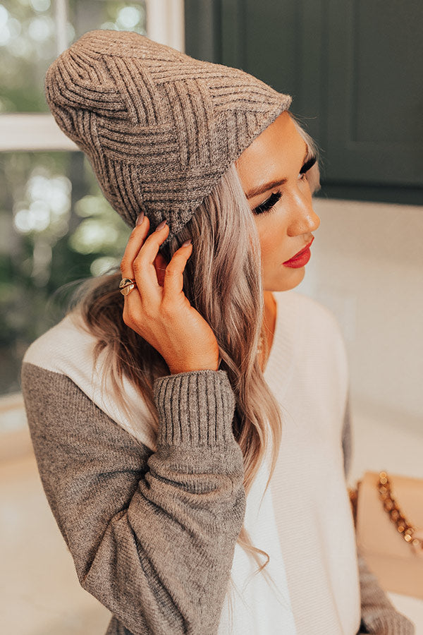 Upper East Side Views Beanie In Grey