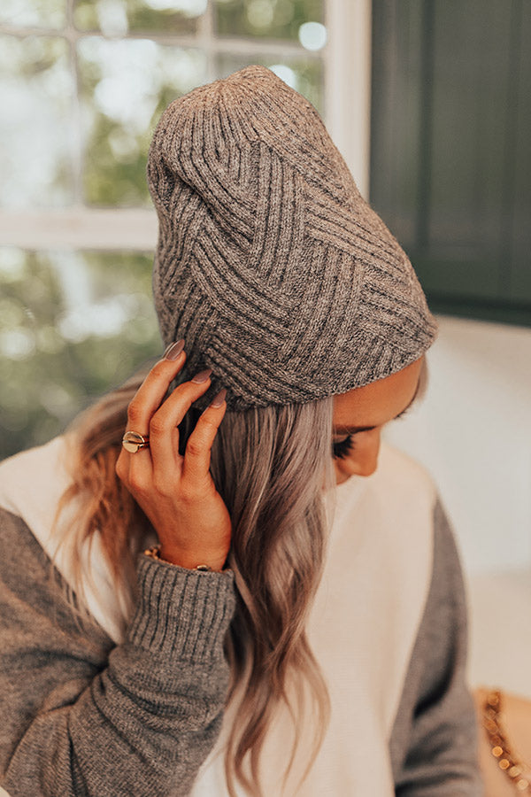 Upper East Side Views Beanie In Grey