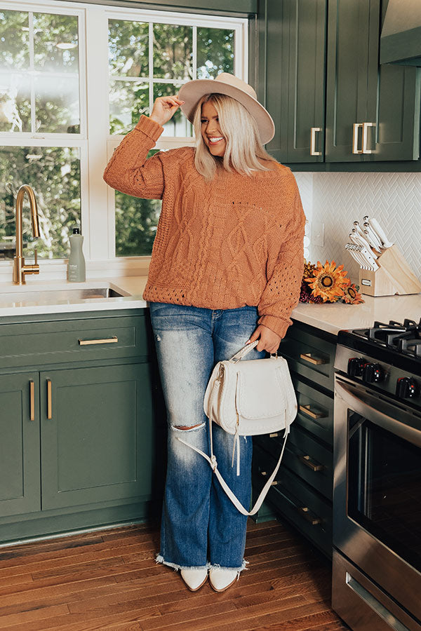 Early Dusk Cable Knit Sweater Curves