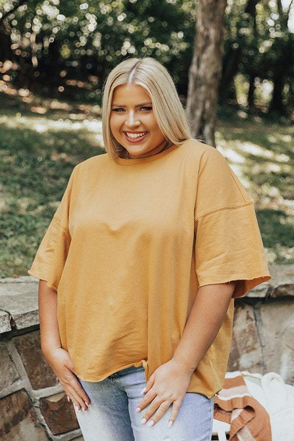 Feelin It Shift Tee In Golden Honey Curves