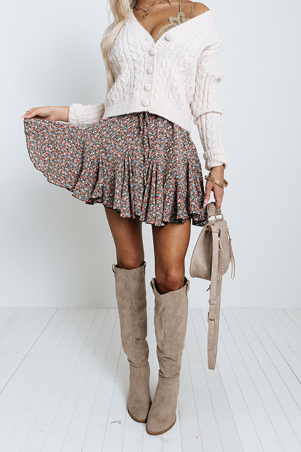 Blooms In Tulum Skort In Brown