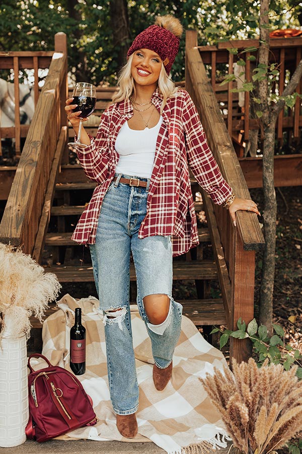 Seasonal Rhythm Plaid Button Up