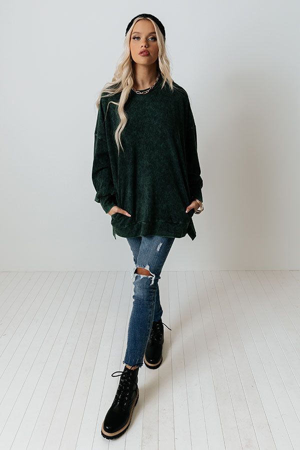 Take Your Shot Sweatshirt In Hunter Green