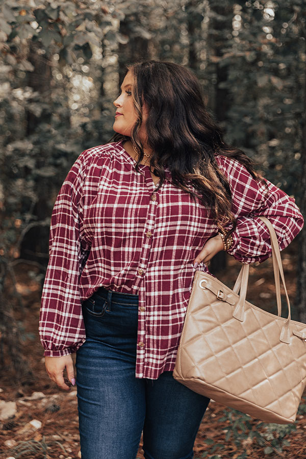 Fireside S'mores Plaid Top Curves