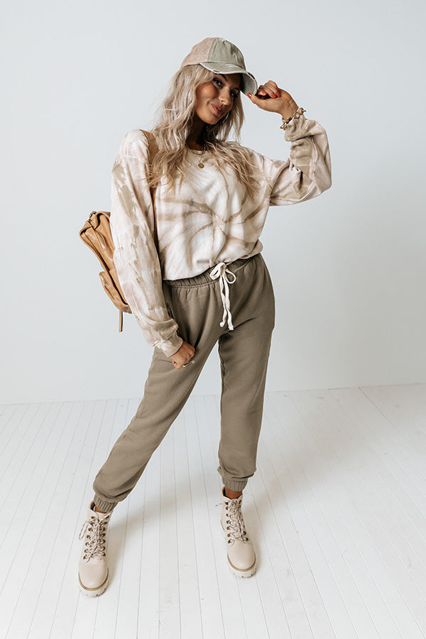 Fast Track Tie Dye Sweatshirt In Iced latte