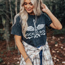 Rock N' Roll Cropped Vintage-Wash Graphic Tee Image - 1