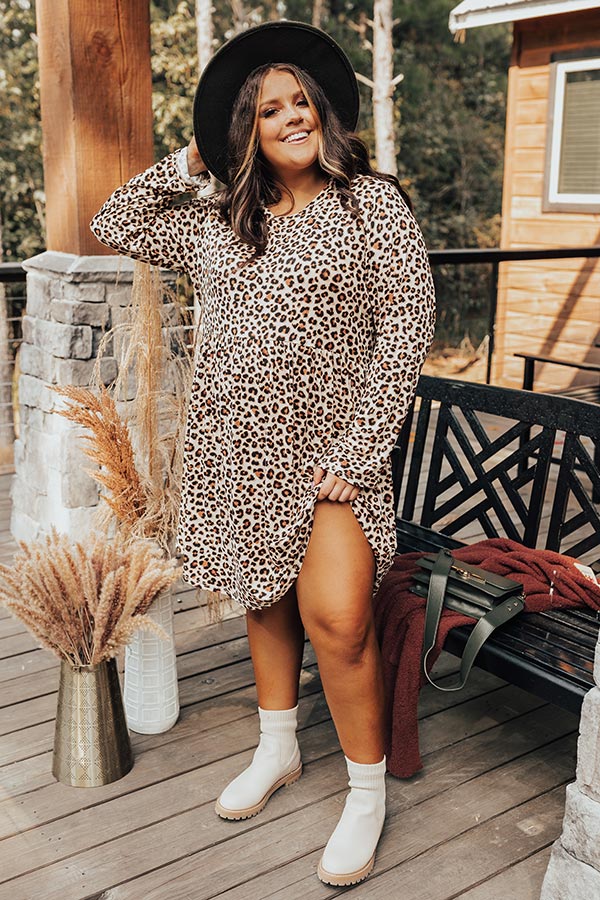 Running Wild Leopard Dress In Cream Curves
