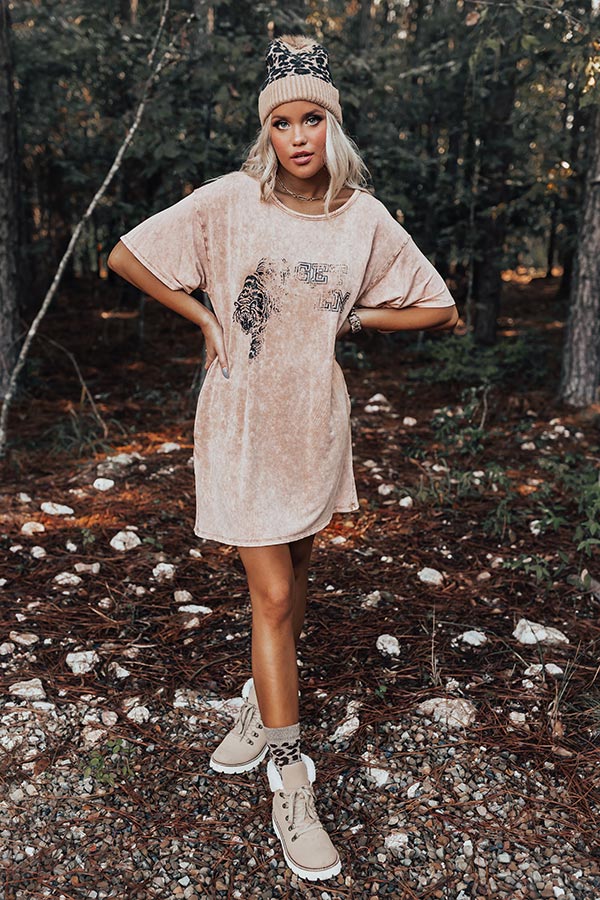 Tiger Vintage Graphic T-Shirt Dress