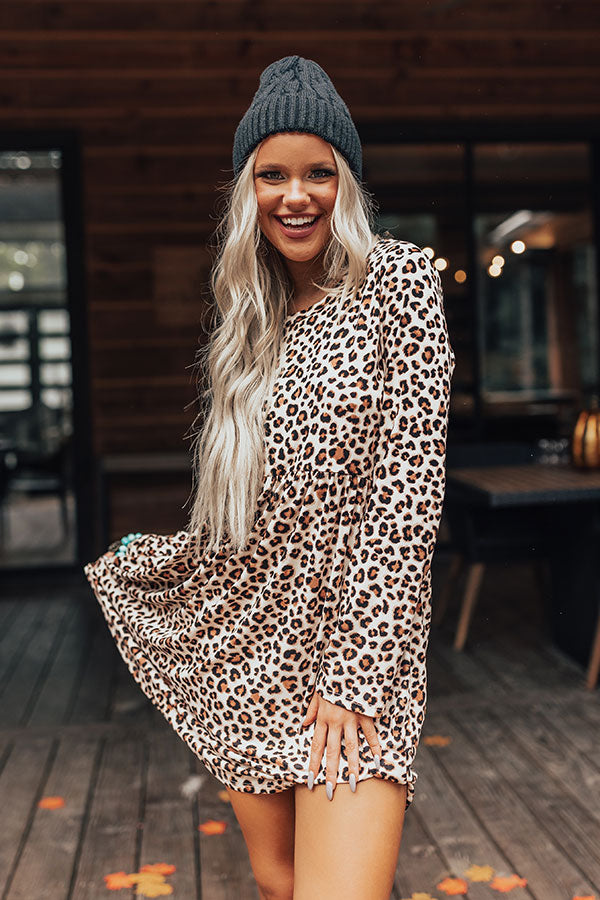 Running Wild Leopard Dress In Cream