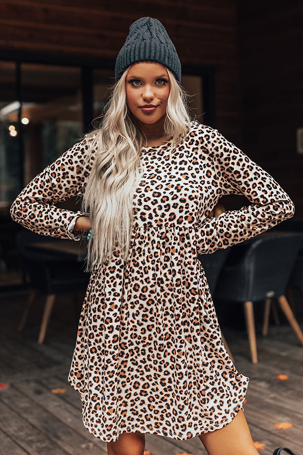 Running Wild Leopard Dress In Cream