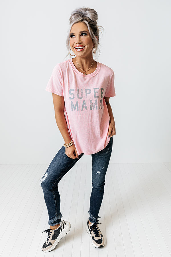 Super Mama Vintage-Wash Graphic Tee Image - 2