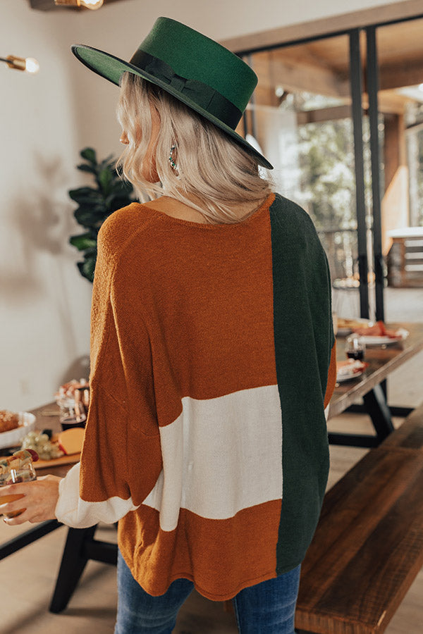 In Harmony Colorblock Sweater In Green Image - 1