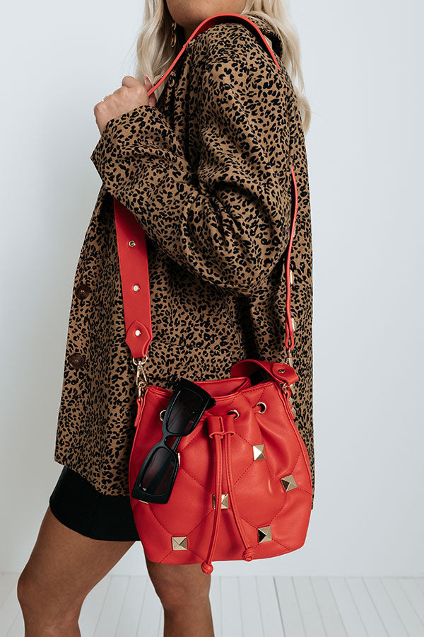 Deepest Desires Faux Leather Crossbody In Scarlet