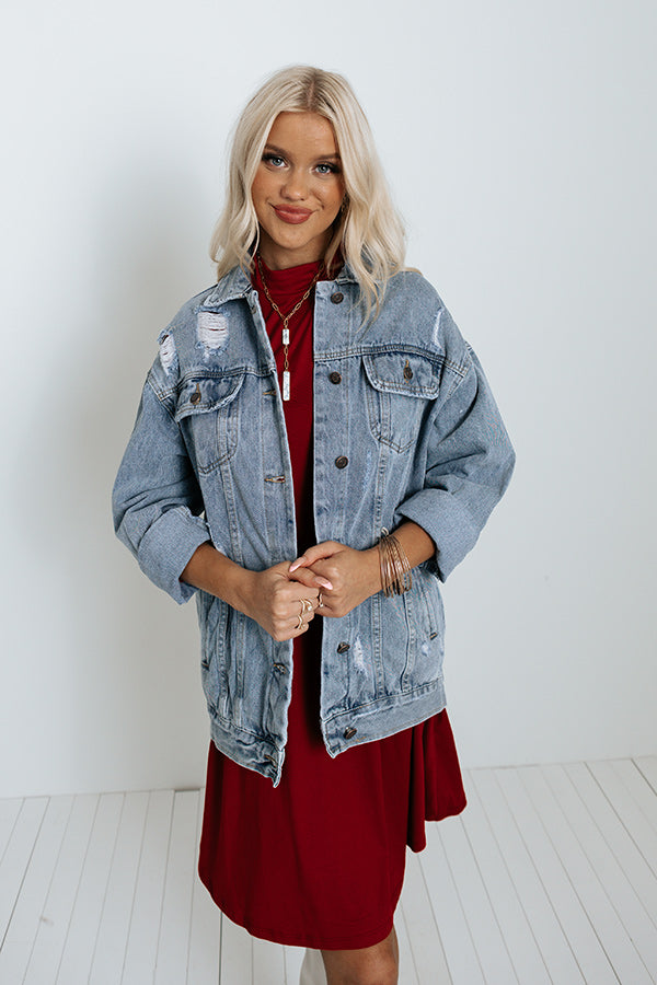 Freeway To You Distressed Denim Jacket
