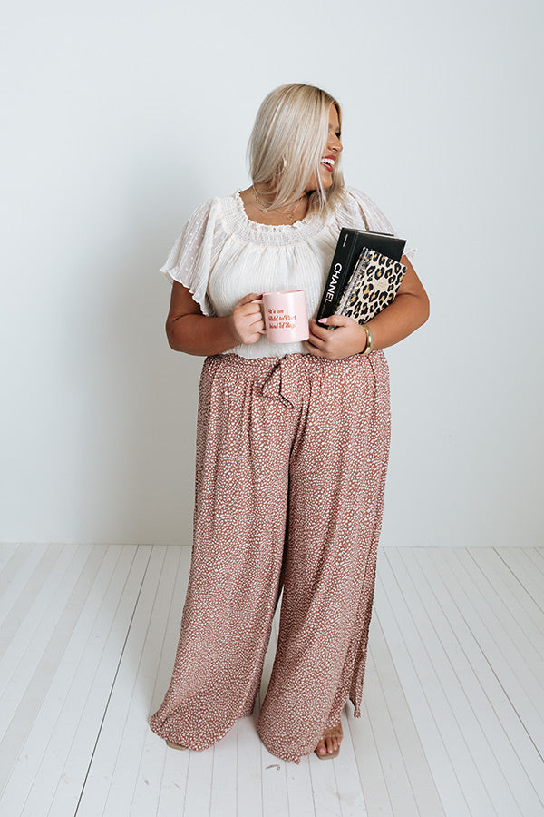 Upbeat Playlist High Waist Pants In Blush Curves