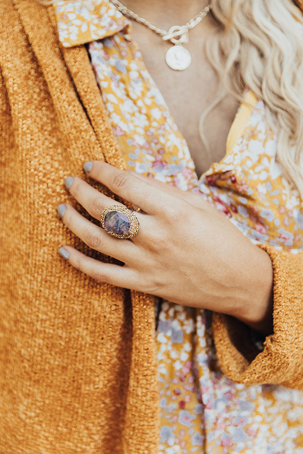 Take You Far Semi Precious Ring In Dark Purple