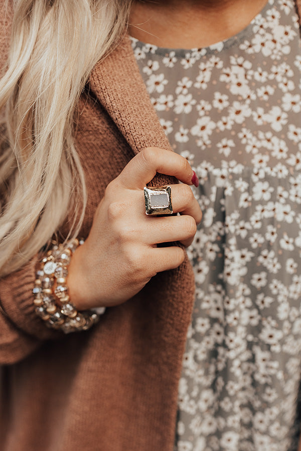 Buried Treasure Druzy Ring In Grey