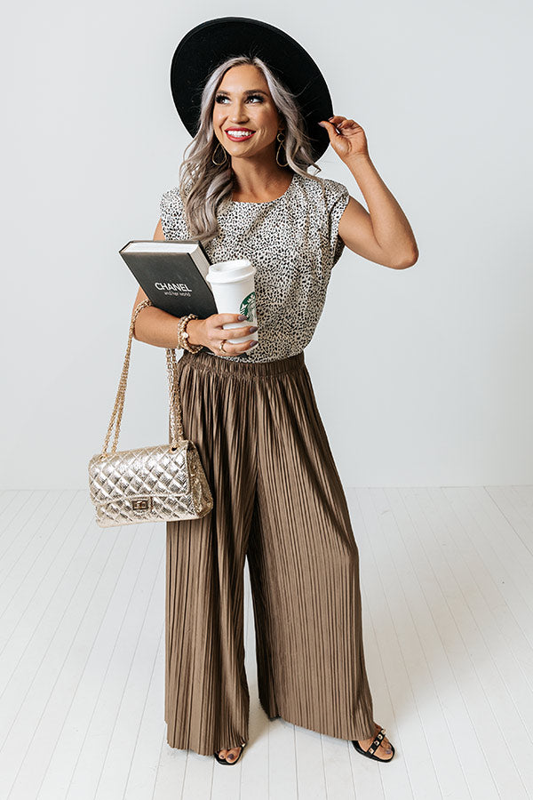 The Darcie Pleated Pants In Mocha