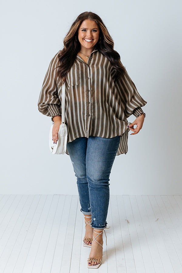 Soho Townhouse Stripe Shift Top Curves