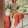 Cuter In Concord Chenille Sweater In Olive Image - 1