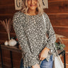 Pumpkin Patch Please Floral Shift Top In Forest Image - 1