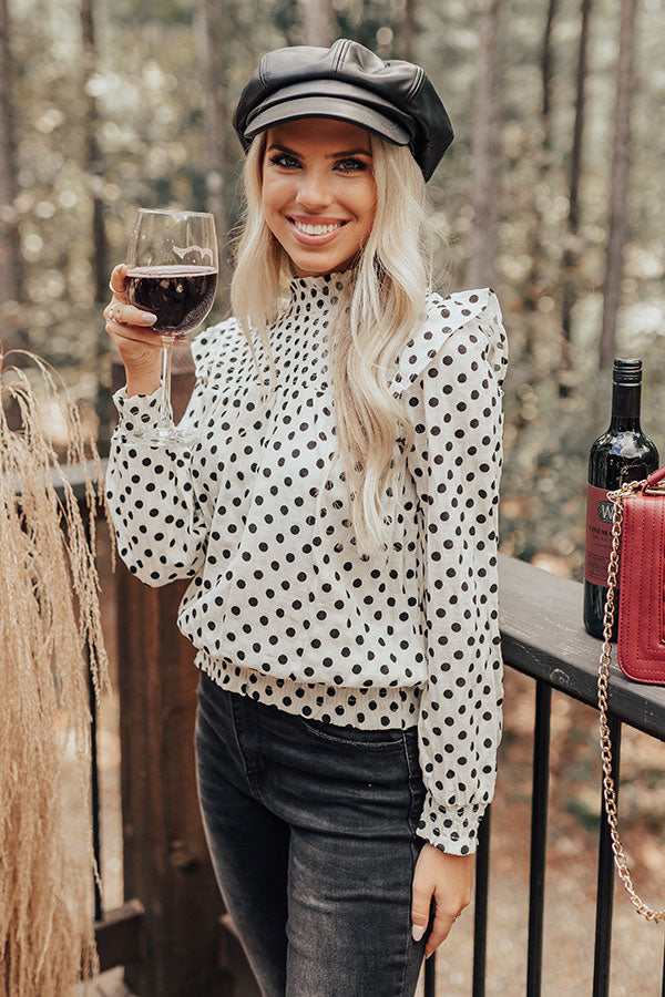 Polka dots blouse outfit