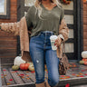 Cozy Cottage Knit Top In Olive Image - 1