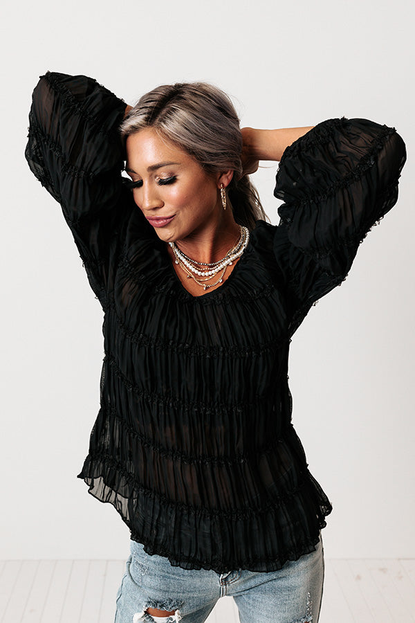 Set The Mood Top In Black