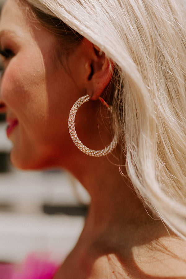 Oh My Heart Hoop Earrings in Gold