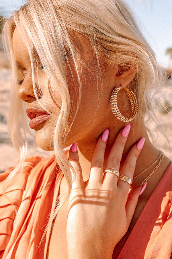 Sequins On The Rocks Hoop Earrings