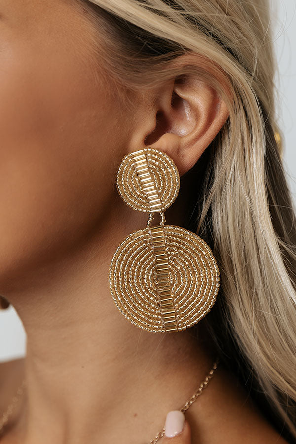 Get A Clue Beaded Earrings In Gold