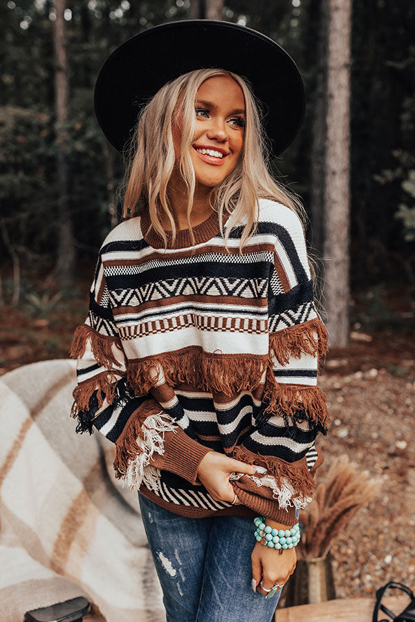 Cozy Point Fringe Sweater