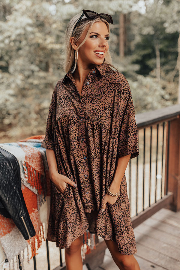 Style Leader Babydoll Top In Brown