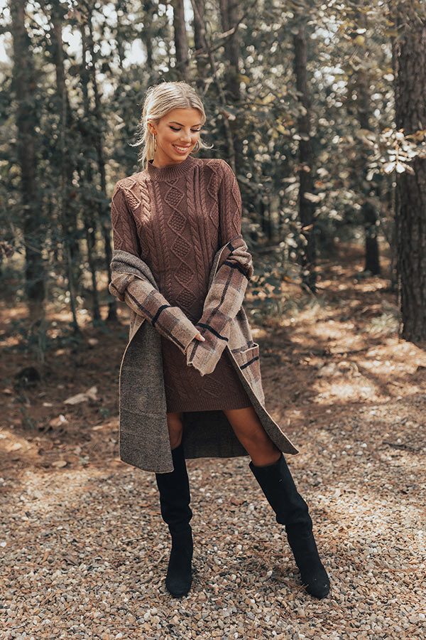 Tuscany Nights Sweater Dress In Chestnut Tuscany Nights Sweater Dress In Chestnut