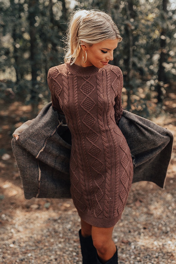 Tuscany Nights Sweater Dress In Chestnut Tuscany Nights Sweater Dress In Chestnut