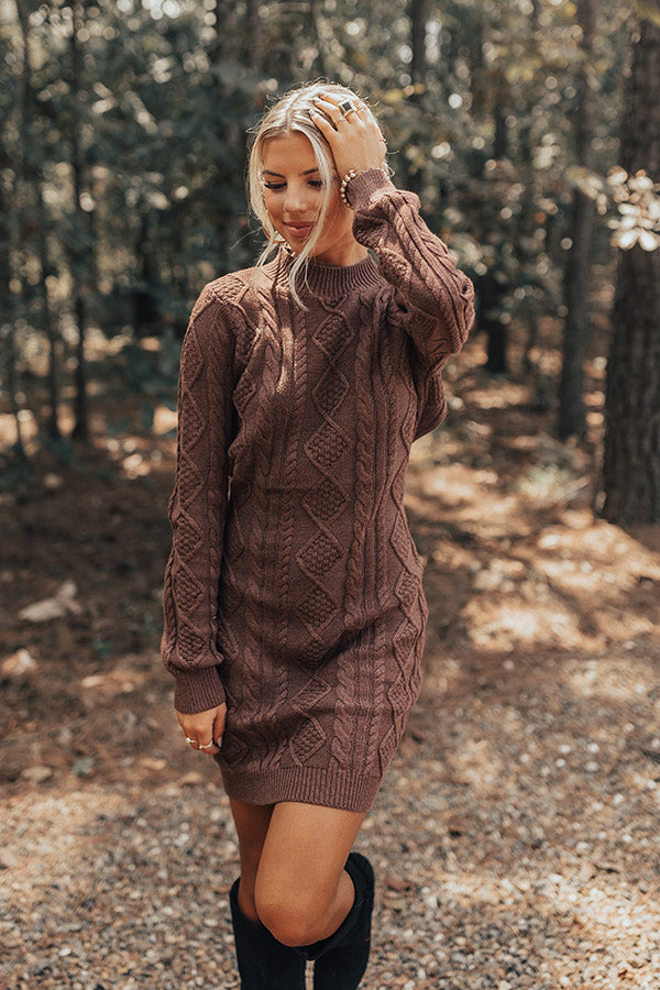 Tuscany Nights Sweater Dress In Chestnut