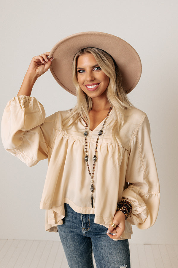 Luckiest Of All Shift Top In Cream