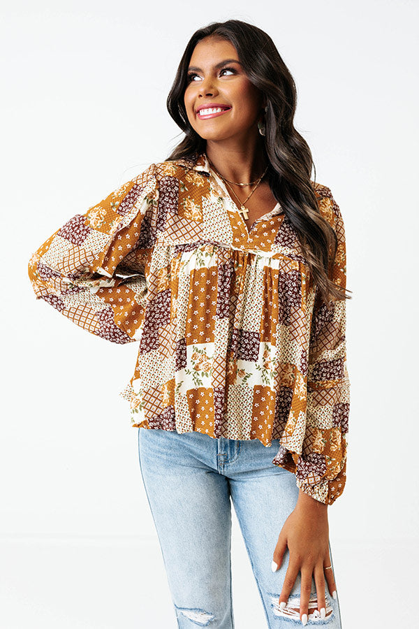The Ivee Floral Babydoll Top in Cream