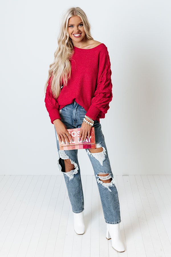 Rooftop Bash Knit Sweater In Rose