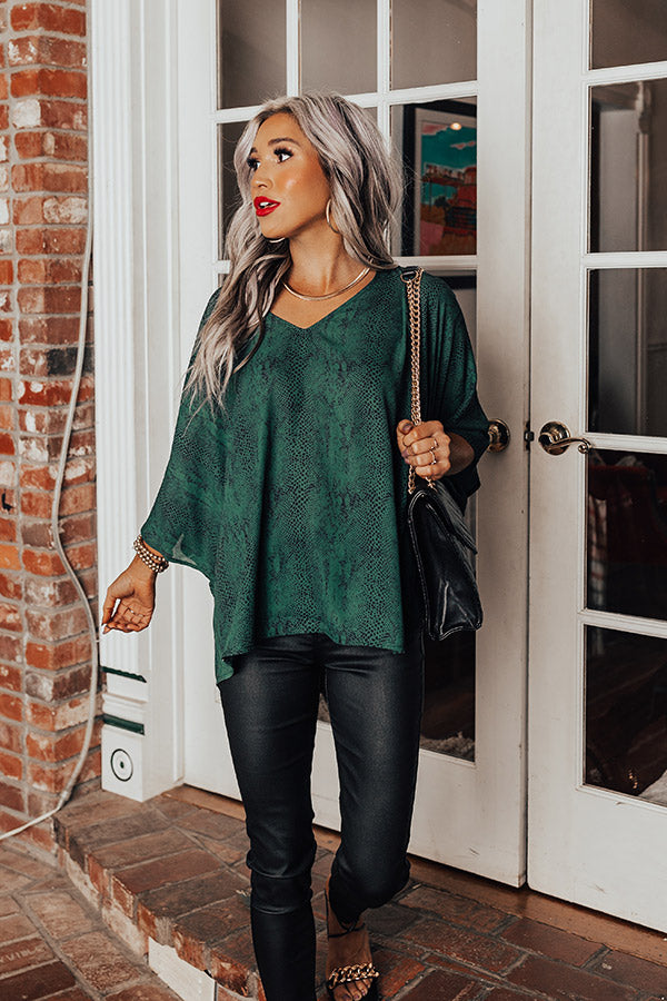 Kind Conversation Snake Print Shift Top