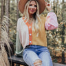 Cozy Code Color Block Cardigan in Mustard Image - 1