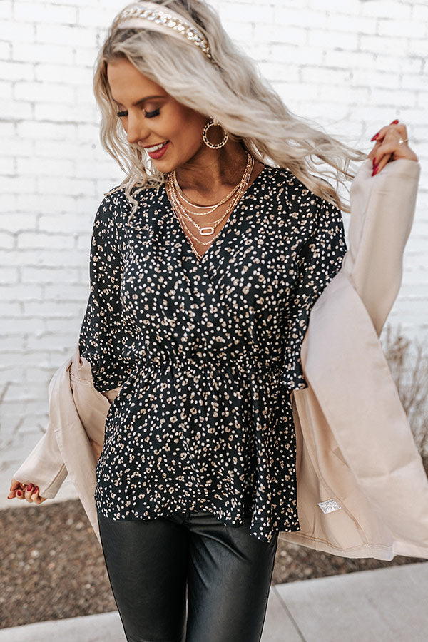 Total Flirt Polka Dot Top in Black
