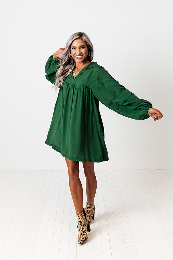 Style Code Babydoll Dress in Hunter Green Style Code Babydoll Dress in Hunter Green