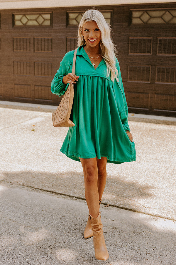 Style Code Babydoll Dress in Emerald Style Code Babydoll Dress in Emerald