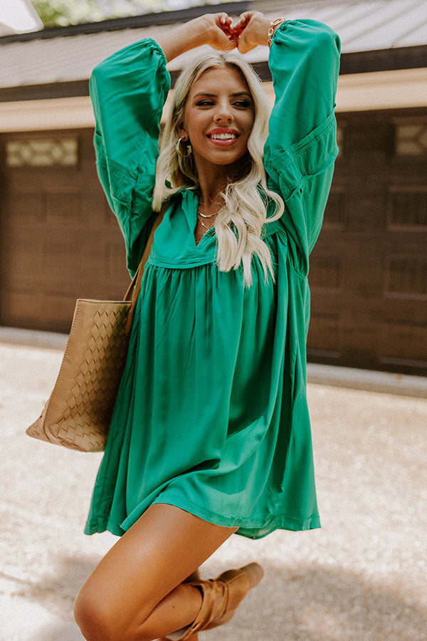 Style Code Babydoll Dress in Emerald Style Code Babydoll Dress in Emerald