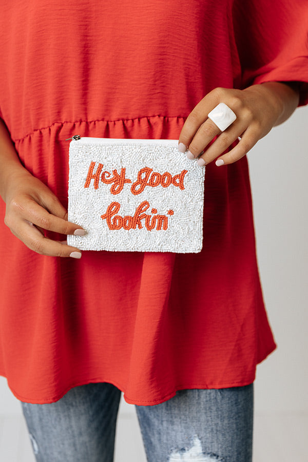 Hey Good Lookin' Beaded Pouch