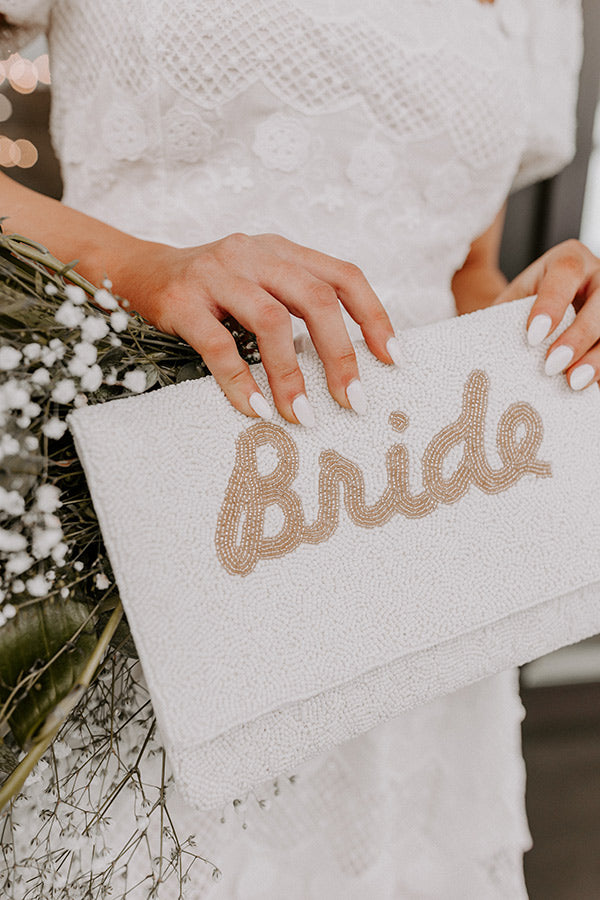 Bride Beaded Clutch In Gold