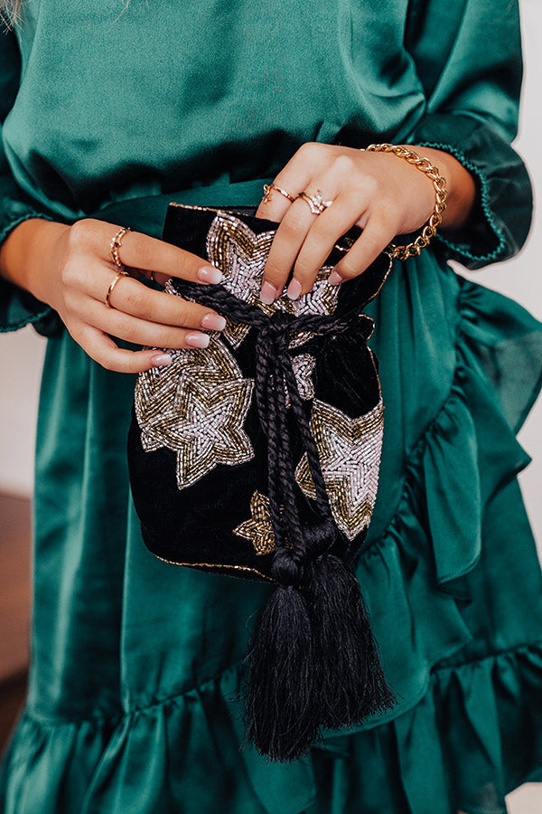 Spotlight Town Beaded Bucket Bag